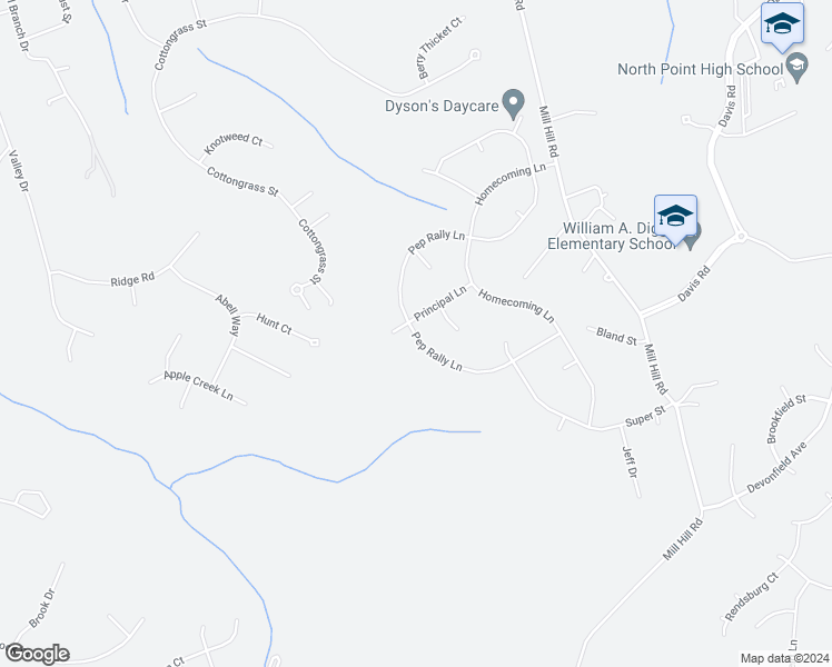map of restaurants, bars, coffee shops, grocery stores, and more near 9574 Pep Rally Lane in Waldorf