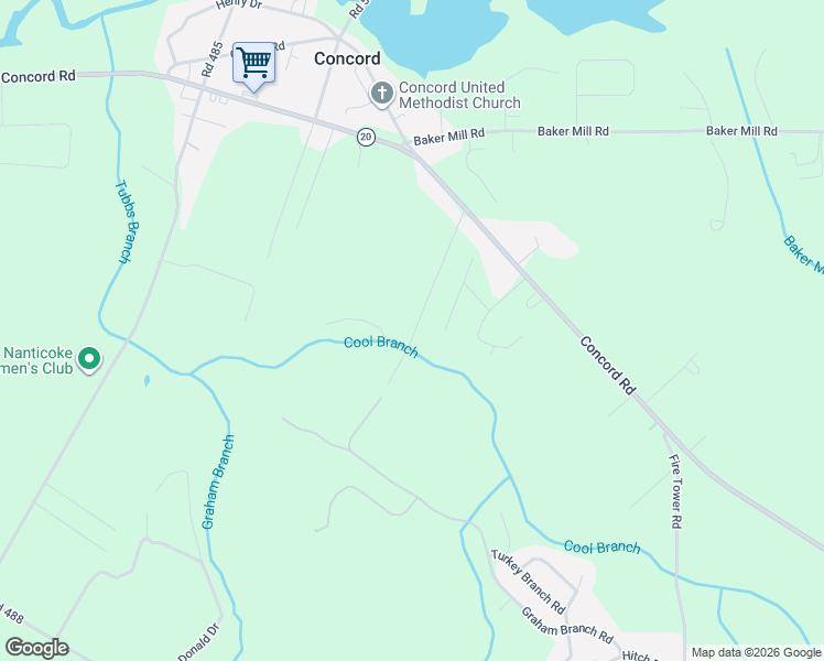 map of restaurants, bars, coffee shops, grocery stores, and more near 25815 Bunny Lane in Seaford