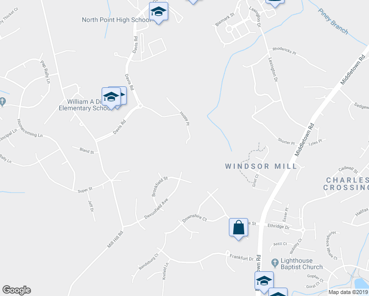 map of restaurants, bars, coffee shops, grocery stores, and more near 2560 Davis Road in Waldorf