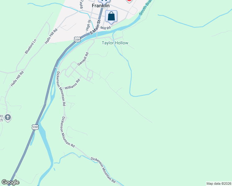 map of restaurants, bars, coffee shops, grocery stores, and more near Wayne Edwards Road in Pendleton County