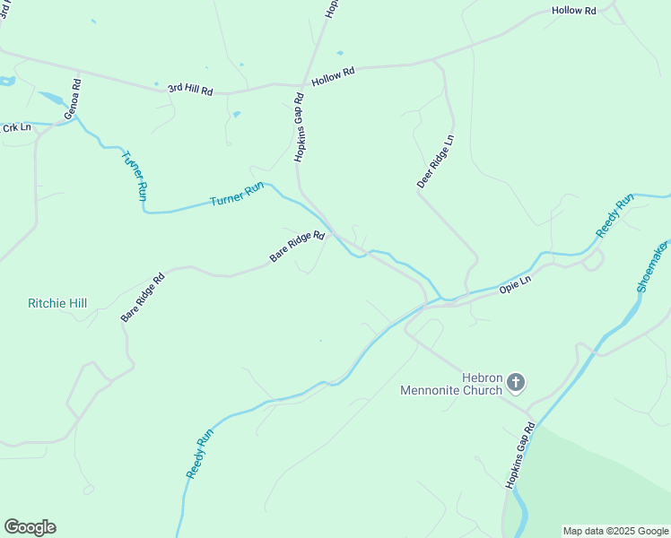 map of restaurants, bars, coffee shops, grocery stores, and more near 13553-13699 Bare Ridge Road in Fulks Run