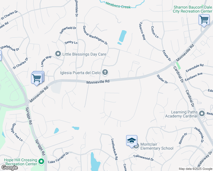 map of restaurants, bars, coffee shops, grocery stores, and more near 14535 Minnieville Road in Woodbridge