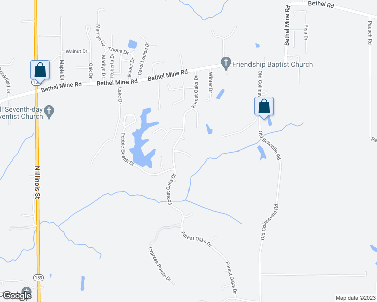 map of restaurants, bars, coffee shops, grocery stores, and more near 909 Bear Creek Court in Caseyville