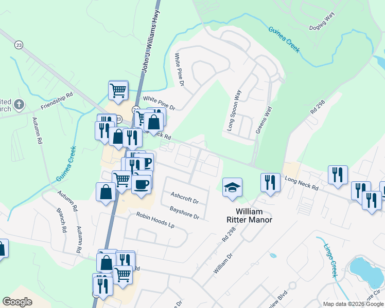 map of restaurants, bars, coffee shops, grocery stores, and more near in Sussex County