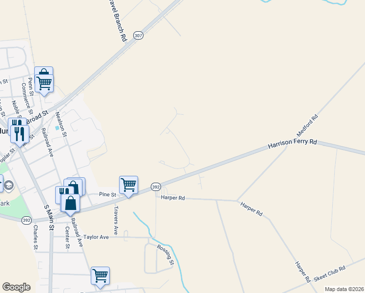 map of restaurants, bars, coffee shops, grocery stores, and more near 115 Gold Rush Lane in Hurlock