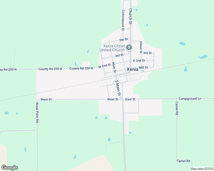 map of restaurants, bars, coffee shops, grocery stores, and more near West Southeast Street in Xenia