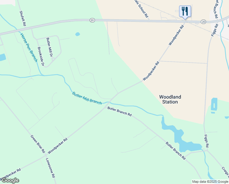 map of restaurants, bars, coffee shops, grocery stores, and more near 4873 Woodpecker Road in Seaford