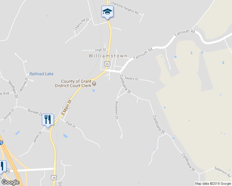 map of restaurants, bars, coffee shops, grocery stores, and more near 13 Roselawn Drive in Williamstown
