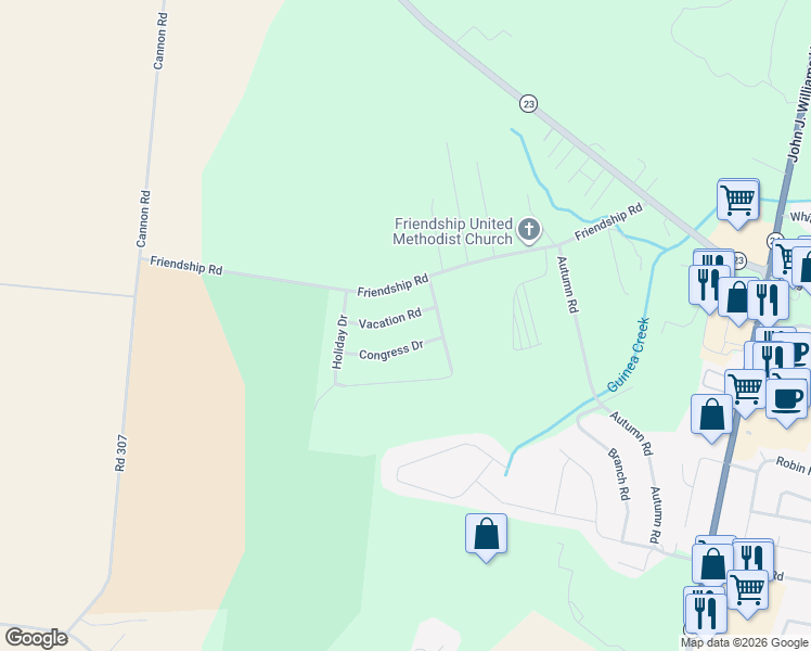map of restaurants, bars, coffee shops, grocery stores, and more near 31056 Vacation Road in Millsboro