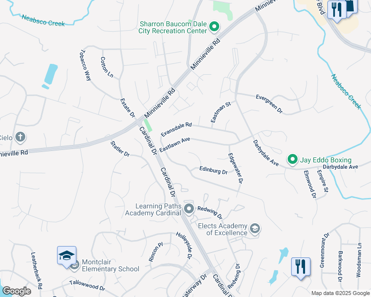 map of restaurants, bars, coffee shops, grocery stores, and more near 14725 Elmira Court in Woodbridge