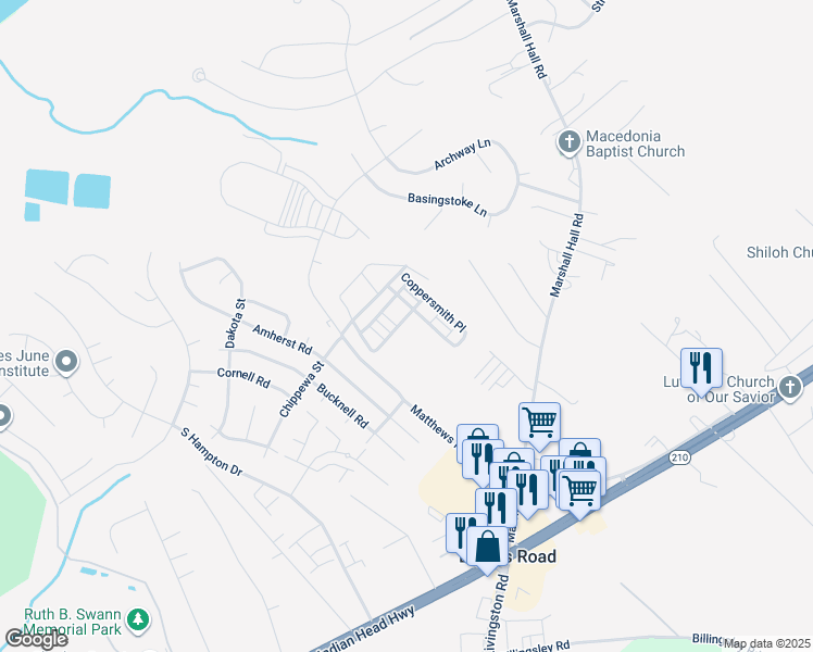 map of restaurants, bars, coffee shops, grocery stores, and more near 2939 Sedgemore Place in Bryans Road