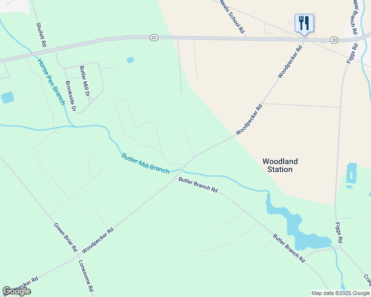 map of restaurants, bars, coffee shops, grocery stores, and more near 4873 Woodpecker Road in Seaford