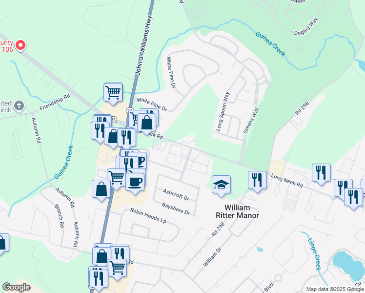 map of restaurants, bars, coffee shops, grocery stores, and more near in Sussex County