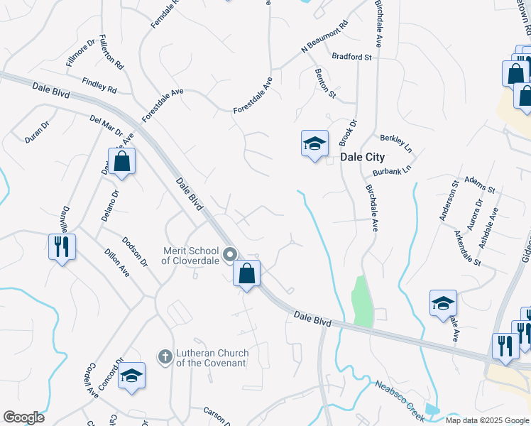 map of restaurants, bars, coffee shops, grocery stores, and more near 14673 Fox Glove Court in Woodbridge