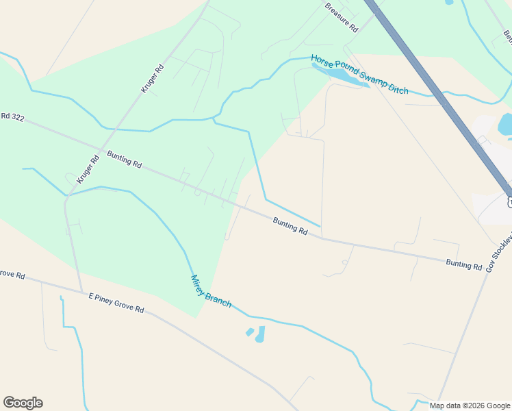 map of restaurants, bars, coffee shops, grocery stores, and more near 22026 Bunting Road in Georgetown