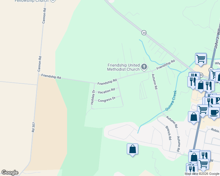 map of restaurants, bars, coffee shops, grocery stores, and more near 31056 Vacation Road in Millsboro