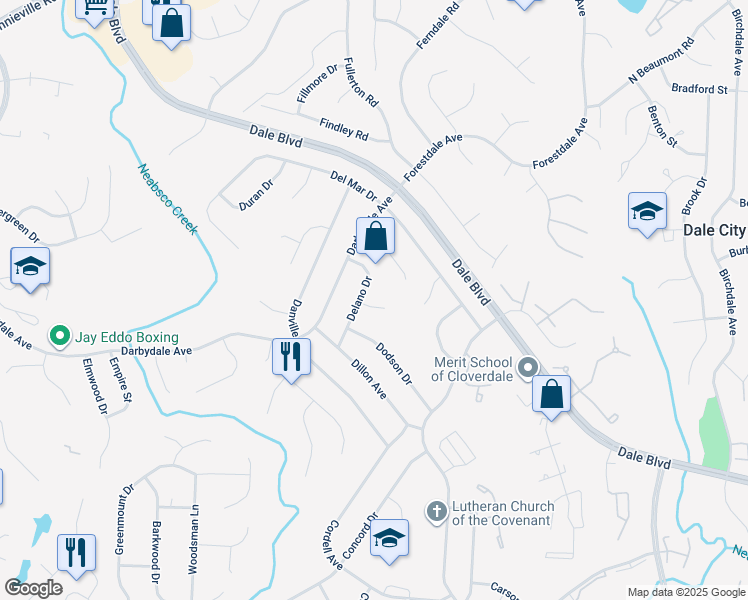 map of restaurants, bars, coffee shops, grocery stores, and more near 3808 Derby Court in Woodbridge