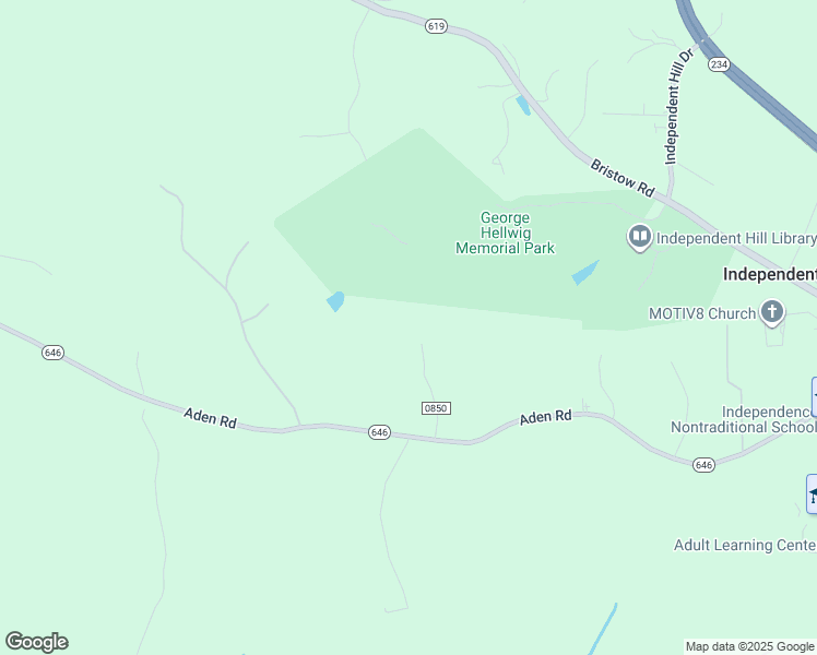 map of restaurants, bars, coffee shops, grocery stores, and more near 14850 Keanon Ridge Court in Manassas