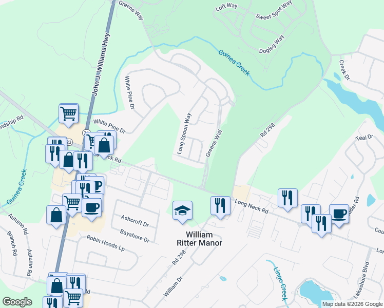 map of restaurants, bars, coffee shops, grocery stores, and more near 33530 Cleek Way in Millsboro