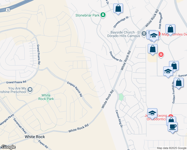 map of restaurants, bars, coffee shops, grocery stores, and more near 3536 Terra Alta Drive in El Dorado Hills