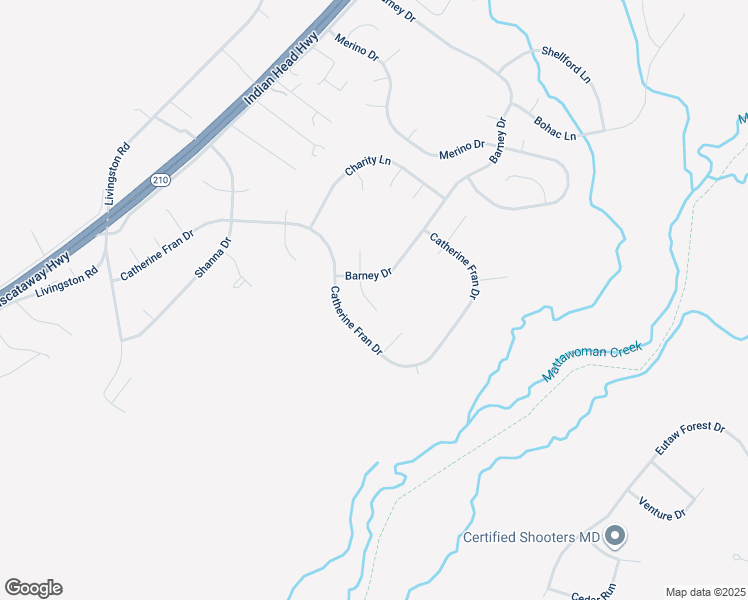 map of restaurants, bars, coffee shops, grocery stores, and more near 2108 South Alleva Court in Accokeek
