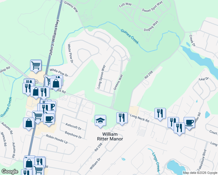 map of restaurants, bars, coffee shops, grocery stores, and more near 33530 Cleek Way in Millsboro