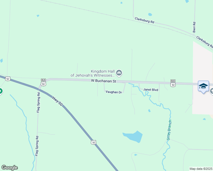 map of restaurants, bars, coffee shops, grocery stores, and more near 62472 Vaughan Drive in California