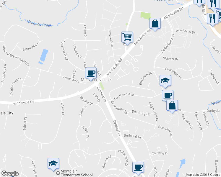 map of restaurants, bars, coffee shops, grocery stores, and more near 4613 Evansdale Rd in Woodbridge