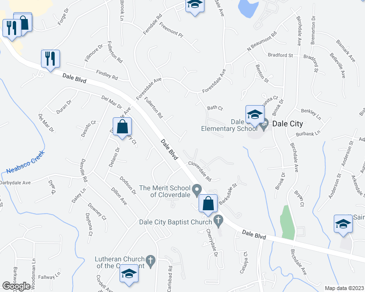 map of restaurants, bars, coffee shops, grocery stores, and more near 14613 Frisco Court in Woodbridge