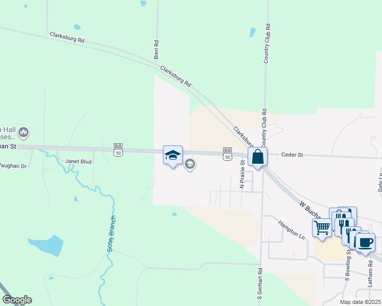 map of restaurants, bars, coffee shops, grocery stores, and more near 1501 West Buchanan Street in California