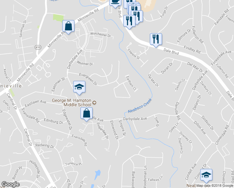 map of restaurants, bars, coffee shops, grocery stores, and more near 14619 Endsley Turn in Woodbridge