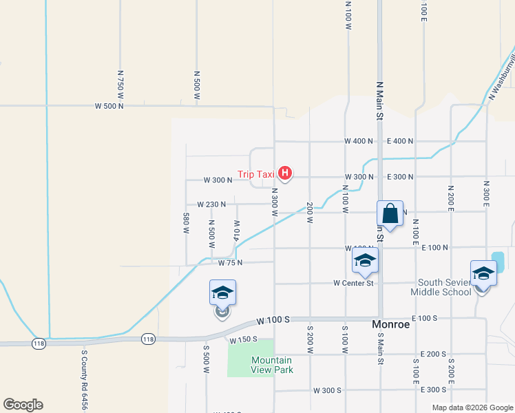 map of restaurants, bars, coffee shops, grocery stores, and more near 349 West 230 North in Monroe