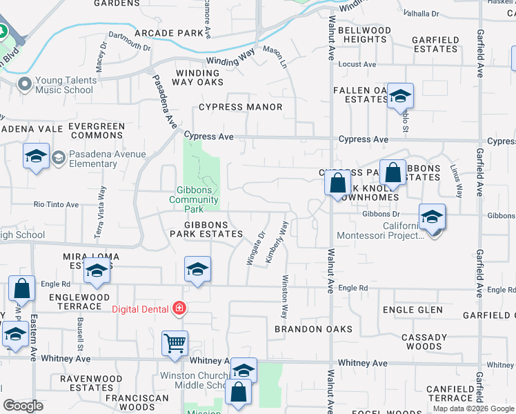 map of restaurants, bars, coffee shops, grocery stores, and more near 4900 Gibbons Drive in Carmichael