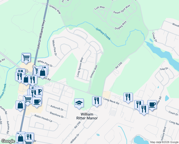 map of restaurants, bars, coffee shops, grocery stores, and more near 33519 Cleek Way in Millsboro