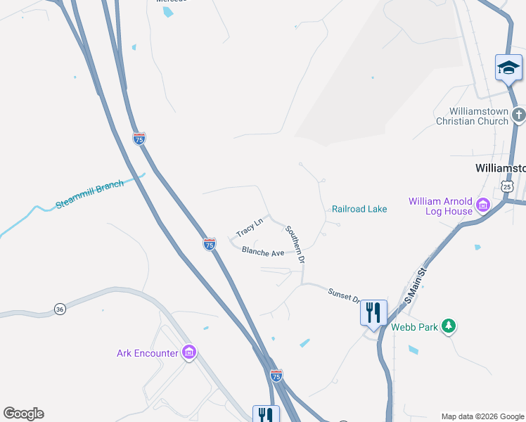 map of restaurants, bars, coffee shops, grocery stores, and more near 5 Tracy Lane in Williamstown