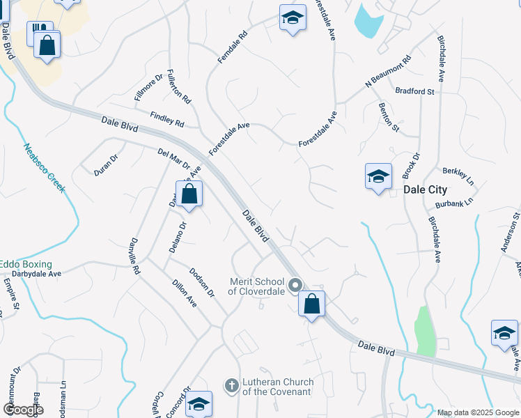 map of restaurants, bars, coffee shops, grocery stores, and more near 14532 Fullerton Road in Woodbridge