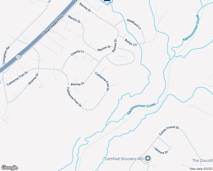 map of restaurants, bars, coffee shops, grocery stores, and more near 1615 Catherine Fran Drive in Accokeek