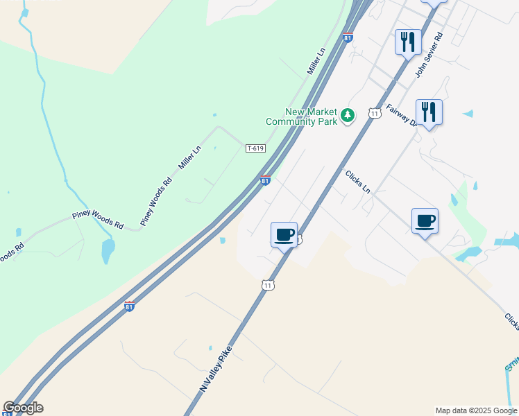map of restaurants, bars, coffee shops, grocery stores, and more near 9945 Pleasant View Drive in New Market