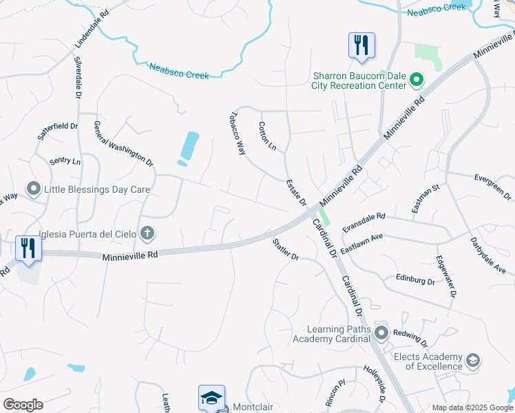 map of restaurants, bars, coffee shops, grocery stores, and more near 4921 Frishman Court in Woodbridge