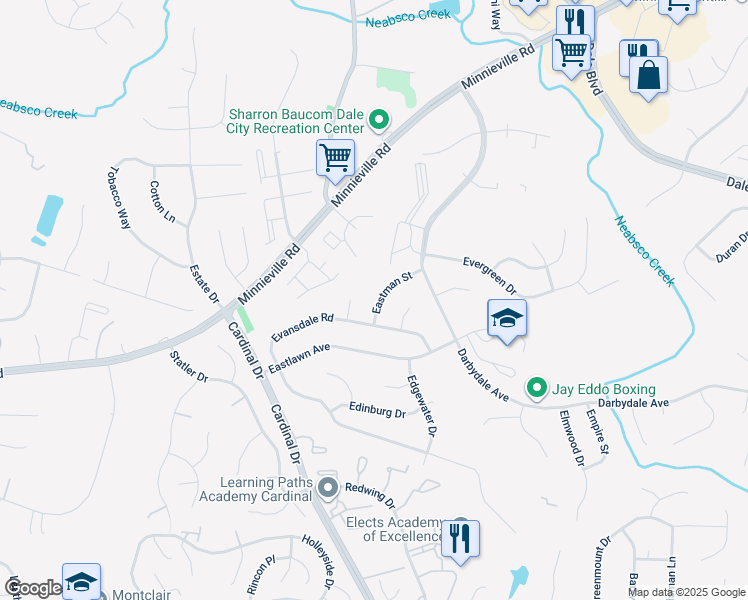 map of restaurants, bars, coffee shops, grocery stores, and more near 14605 Eastman Street in Woodbridge