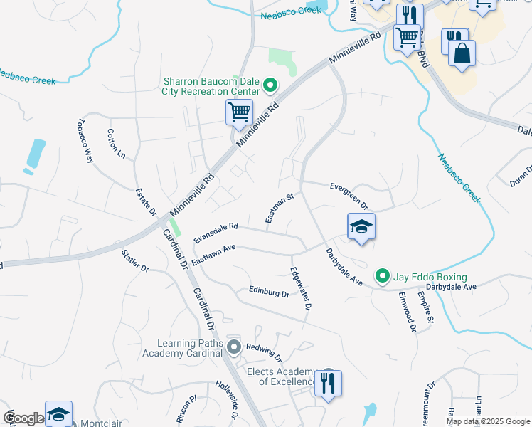 map of restaurants, bars, coffee shops, grocery stores, and more near 14605 Eastman Street in Woodbridge