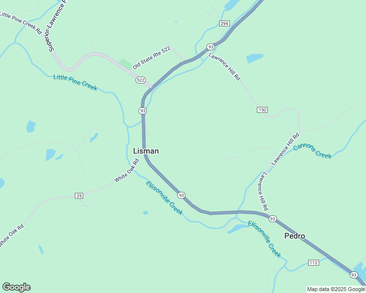 map of restaurants, bars, coffee shops, grocery stores, and more near 153 Pvt Dr 9262 St Rt 93 in Pedro