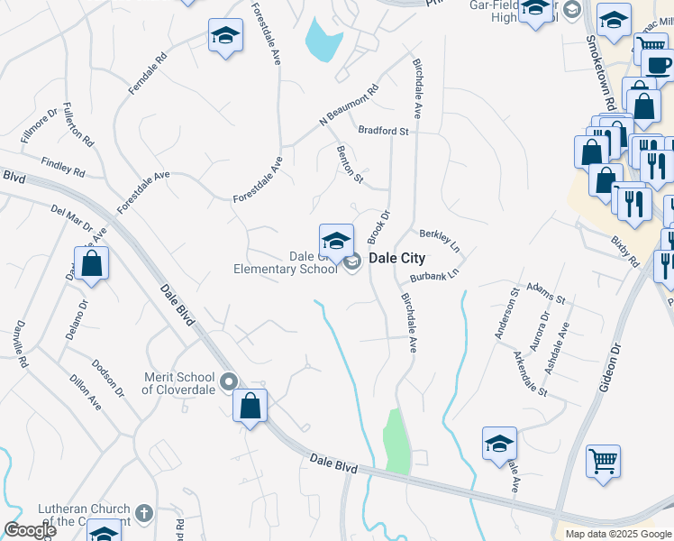 map of restaurants, bars, coffee shops, grocery stores, and more near 14450 Brook Drive in Woodbridge