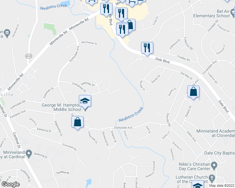 map of restaurants, bars, coffee shops, grocery stores, and more near 14744 Endsley Turn in Woodbridge