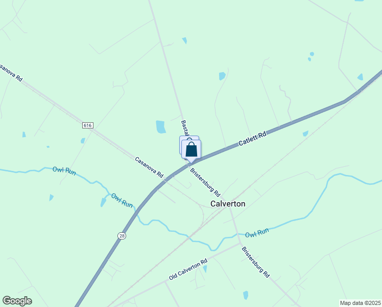 map of restaurants, bars, coffee shops, grocery stores, and more near 9575 Bastable Mill Road in Catlett