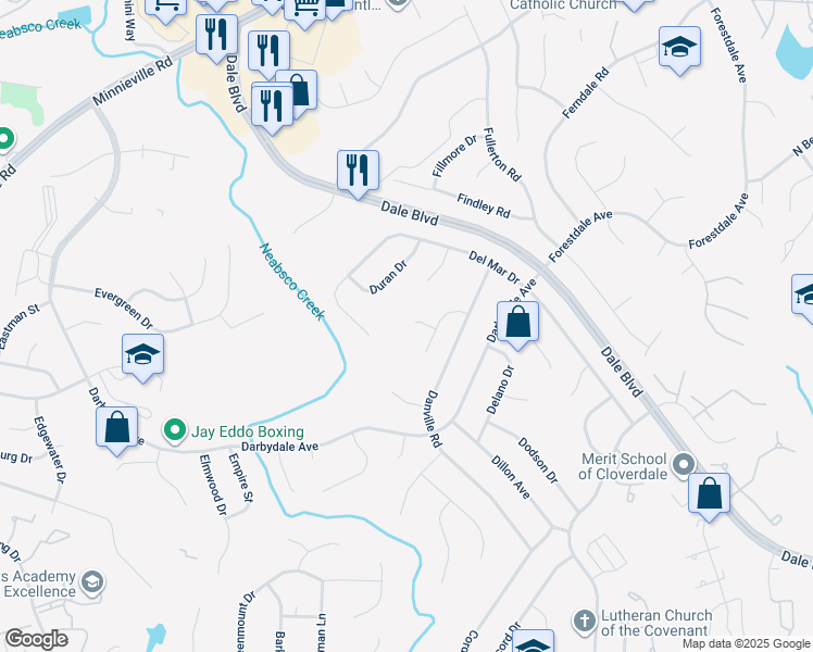 map of restaurants, bars, coffee shops, grocery stores, and more near 3957 Deer Court in Woodbridge