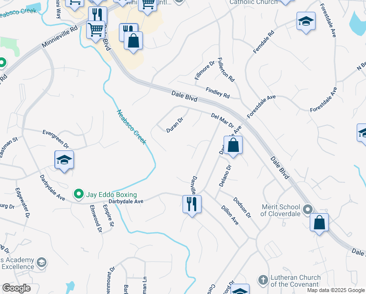 map of restaurants, bars, coffee shops, grocery stores, and more near 3957 Deer Court in Woodbridge