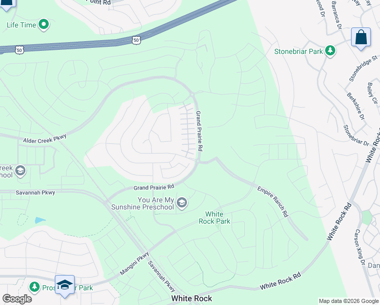 map of restaurants, bars, coffee shops, grocery stores, and more near 3292 Sunny Gate Lane in Folsom
