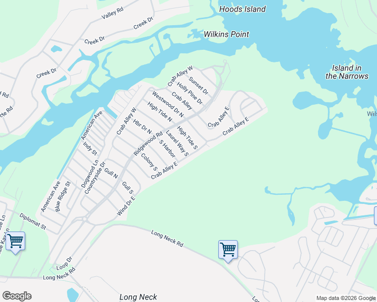 map of restaurants, bars, coffee shops, grocery stores, and more near 25644 Crab Alley in Millsboro