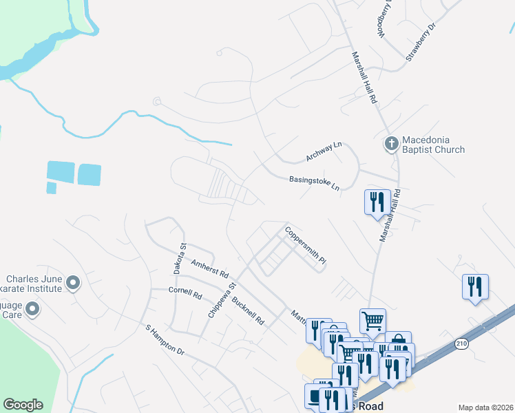 map of restaurants, bars, coffee shops, grocery stores, and more near 2759 Waterbury Court in Bryans Road